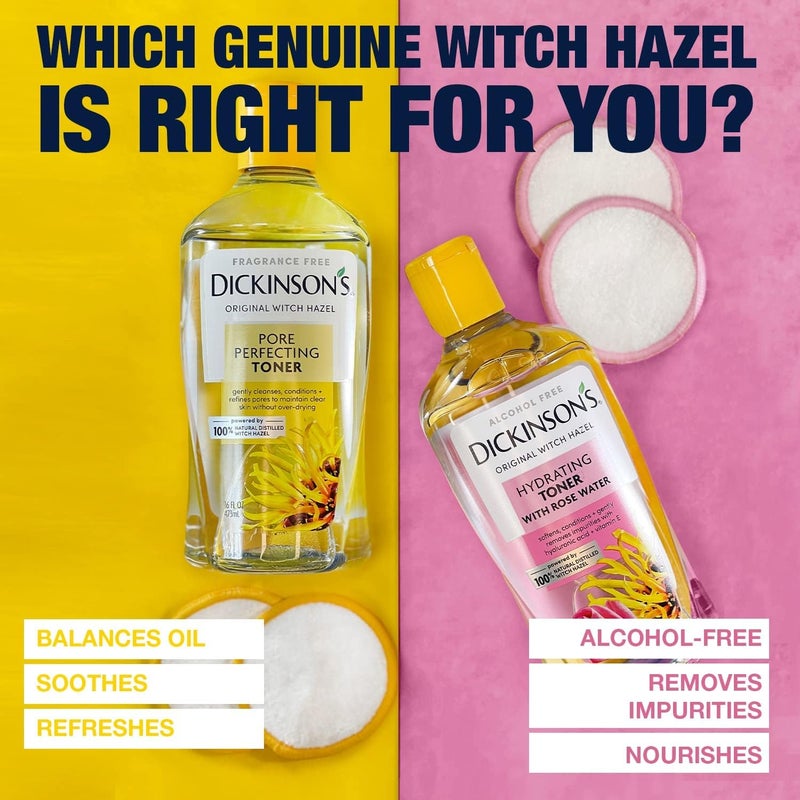 Dickinson's Original Witch Hazel Pore Perfecting Toner | 100% Natural Distilled Witch Hazel | America's #1 Toner | Refines Pores | Removes Impurities & Oil |8 Fl Oz | 6 Count - Image 5
